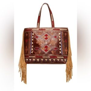 Ten79la Brown Leather Summer Tote. Sold out at Ten79la. EUC.